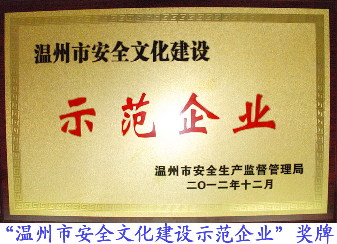 特福隆荣获“市安全文化建设示范企业”