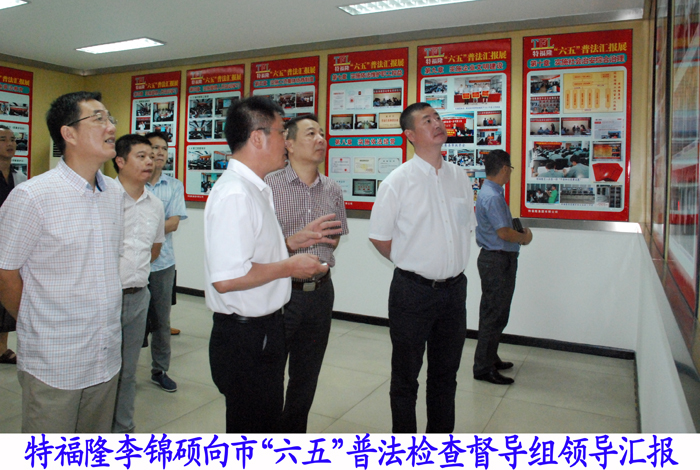 市“六五”普法检查督导组来特福隆检查