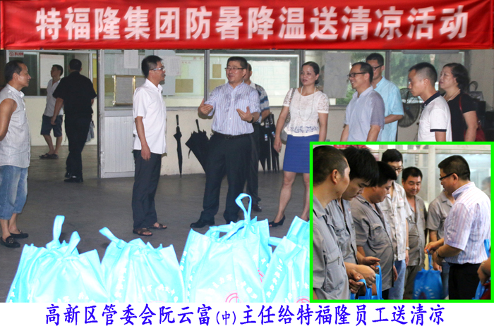 给员工防暑降温送清凉到特福隆现场